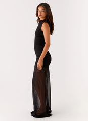 Fondly Mesh Maxi Dress - Black