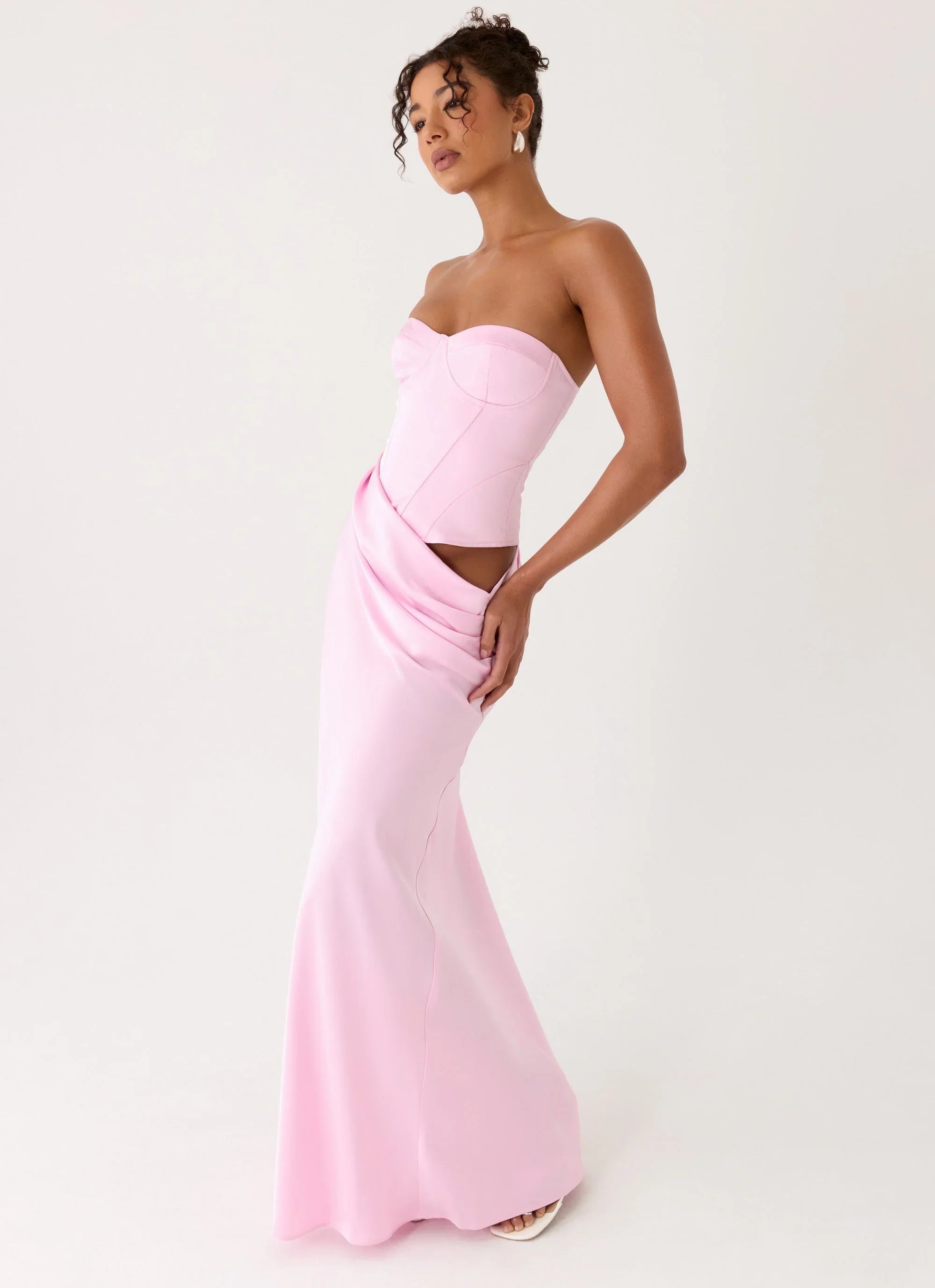 Emory Corset Maxi Dress - Pink