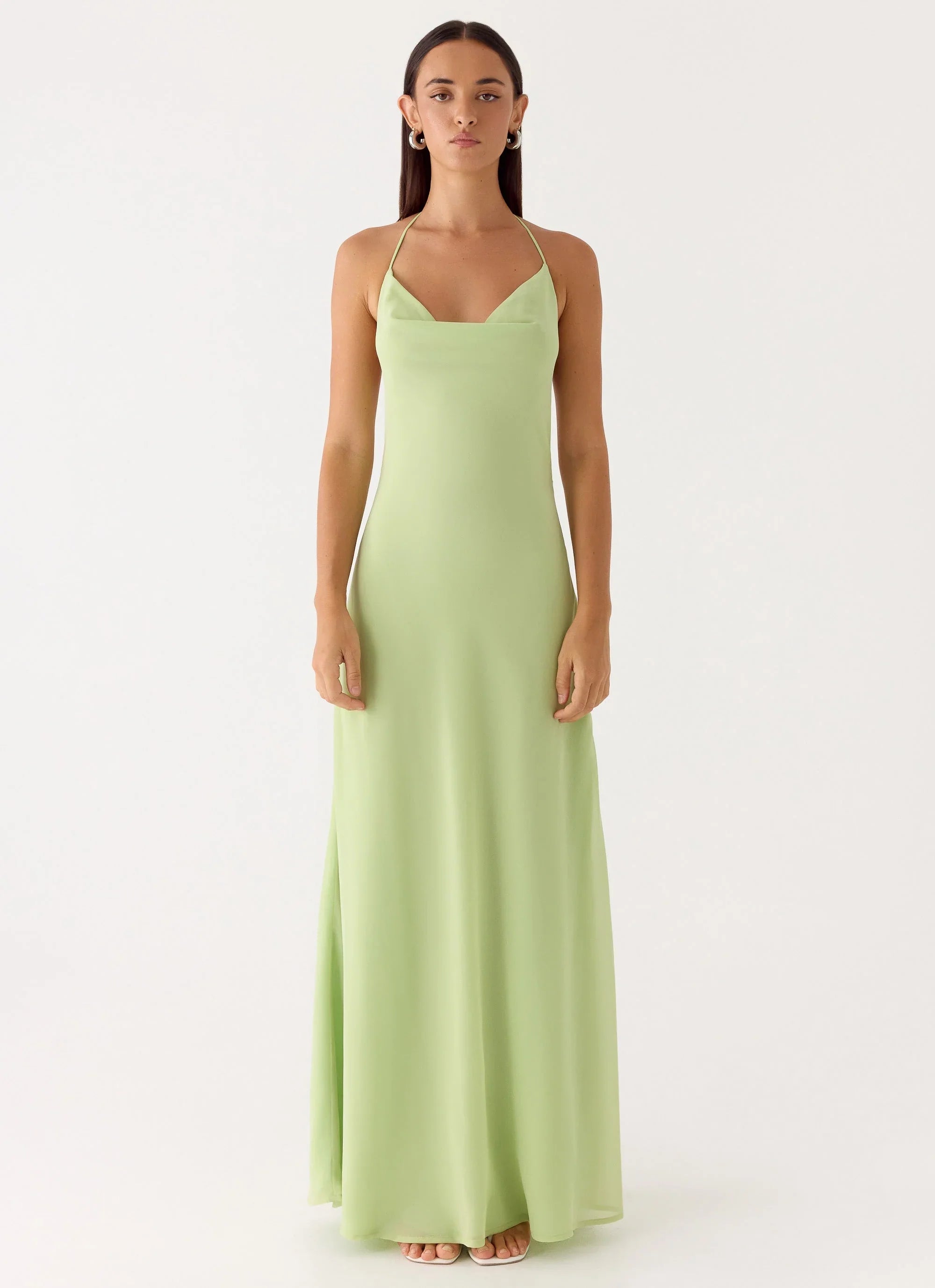 Morning Crush Cowl Maxi Dress - Lime